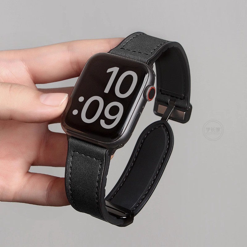 หัวเข็มขัดแม่เหล็กสายหนังสําหรับ Redmi Watch 5 4 สําหรับ Xiaomi Smart Mi band 9pro 8 Pro Smartwatch หนังซิลิโคนสร้อยข้อมือสายนาฬิกา - รูปที่ 7