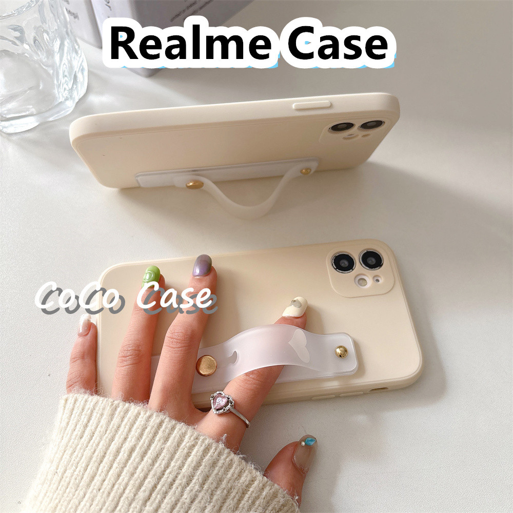 สินค้าใหม่ For Realme 6/7/8/9/10 C30/31/33/35 GT2/5/6 V11/13/15/20/23/25 เคสซิลิโคนคลุมทั้งหมดเคสโทรศัพท์ปกสีขาวขอบตรง