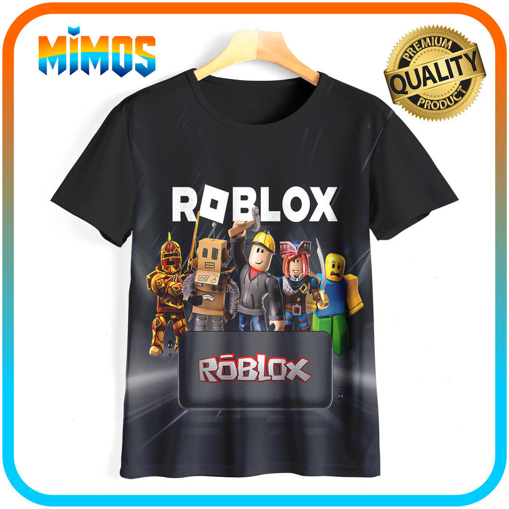 Roblox เกมเสื้อยืด RBX-0303 ชายหญิงเสื้อยืดอายุ 1 - 12 ปี 3D ภาพยนตร์เกมเสื้อยืด | ผักกระเฉด