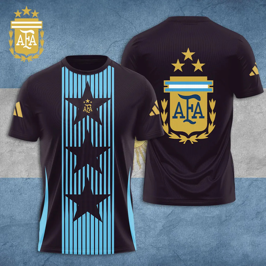2024 ฤดูร้อนใหม่ Argentine Jersey Messi เสื้อยืดผู้ชายความร้อนระเหิดฟุตบอลชุดกีฬา Tops