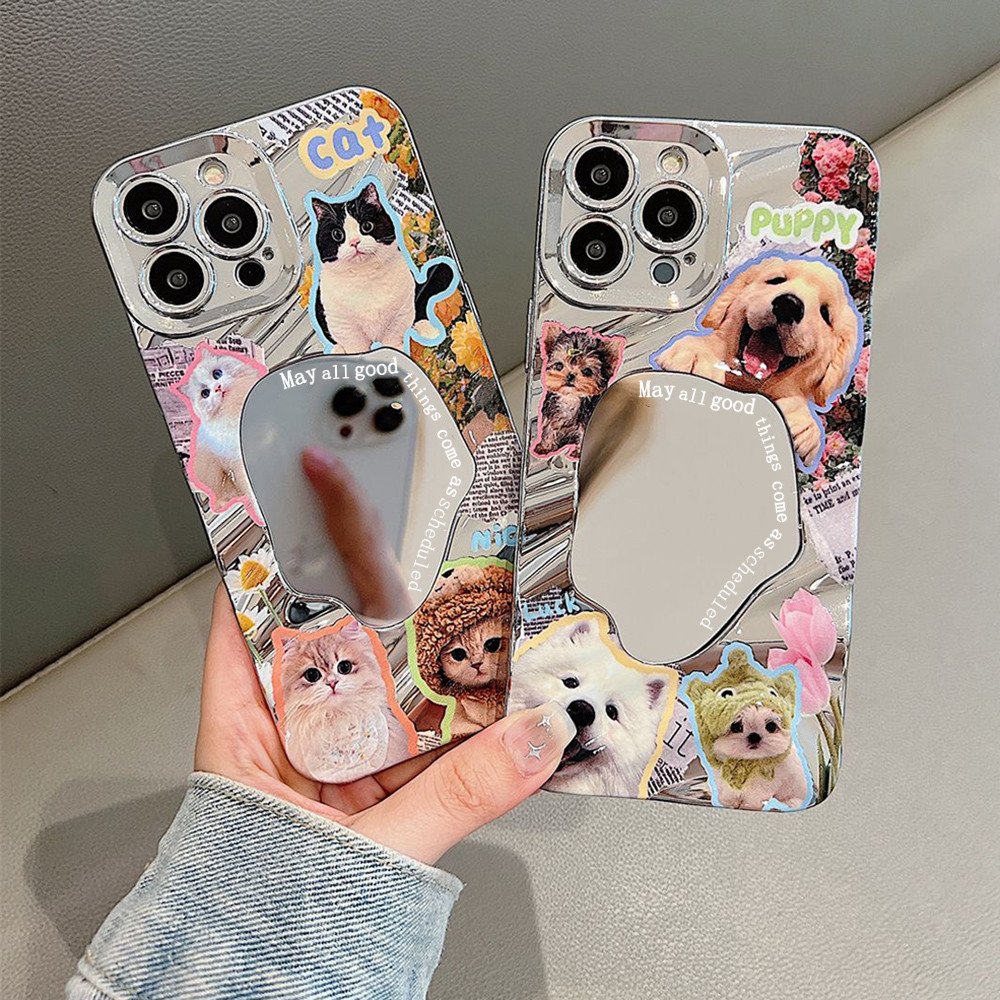 Makeup Mirror เคส For For iPhone 11 13 15 16 17 Air 14 Pro Max 12 7 8 Plus XR X Xs 15promax 16promax เคสโทรศัพท์มือถือ