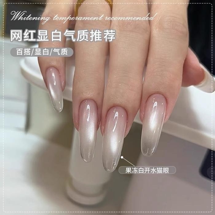 NORCY สีเจลลูกแก้วขาว สีลูกแก้วขาวเนื้อซาติน สีลูกแก้วกระจก ทำเล็บ