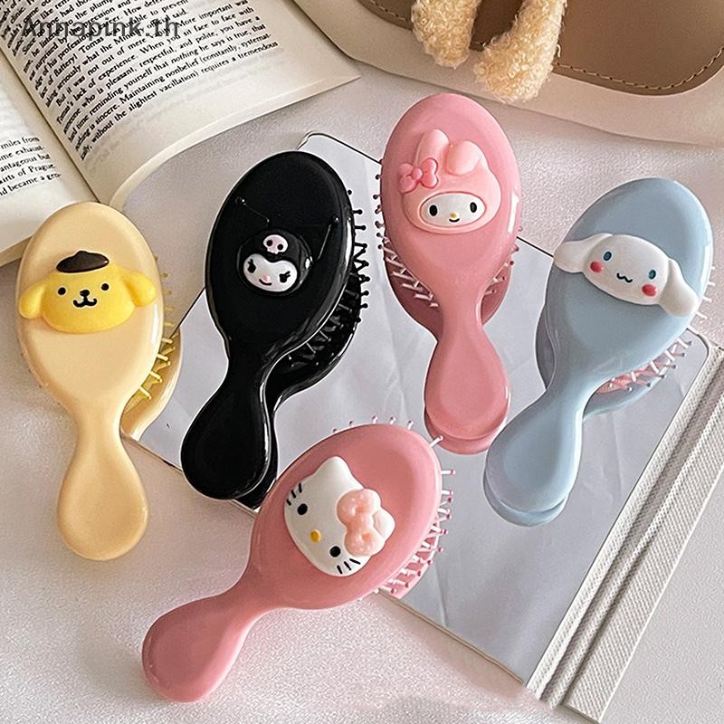 Annapink.th Sanrio Hello Kitty การ์ตูนน่ารักหวีอะนิเมะ Kawaii Melody Air Cushion หวีแบบพกพานวดหวีมินิหวี Kt แมวสาวของเล่นของขวัญ EN