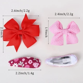 4 ชิ้น/เซ็ต BB คลิปน่ารัก Bows พร้อมคลิปผมสําหรับเด็กผู้หญิง 2025 ฤดูใบไม้ผลิใหม่ Handmade Hairpin Barrettes Headwear อุปกรณ์เสริมผม