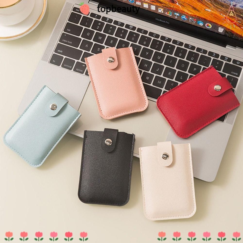 Topbeauty ID Card Holder, Pull-out Type PU Leather Mini Card Wallet, Slim 5 Card Bag Laminated Covered PU Leather Purses Men