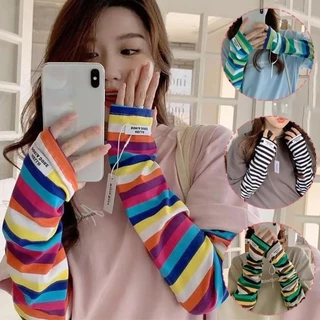 KIDZYOO ปลอกแขนน้ำแข็งลายเส้นยุค Y2K Harajuku สไตล์ ป้องกันแสงแดด สำหรับเด็กและเยาวชนในฤดูร้อน