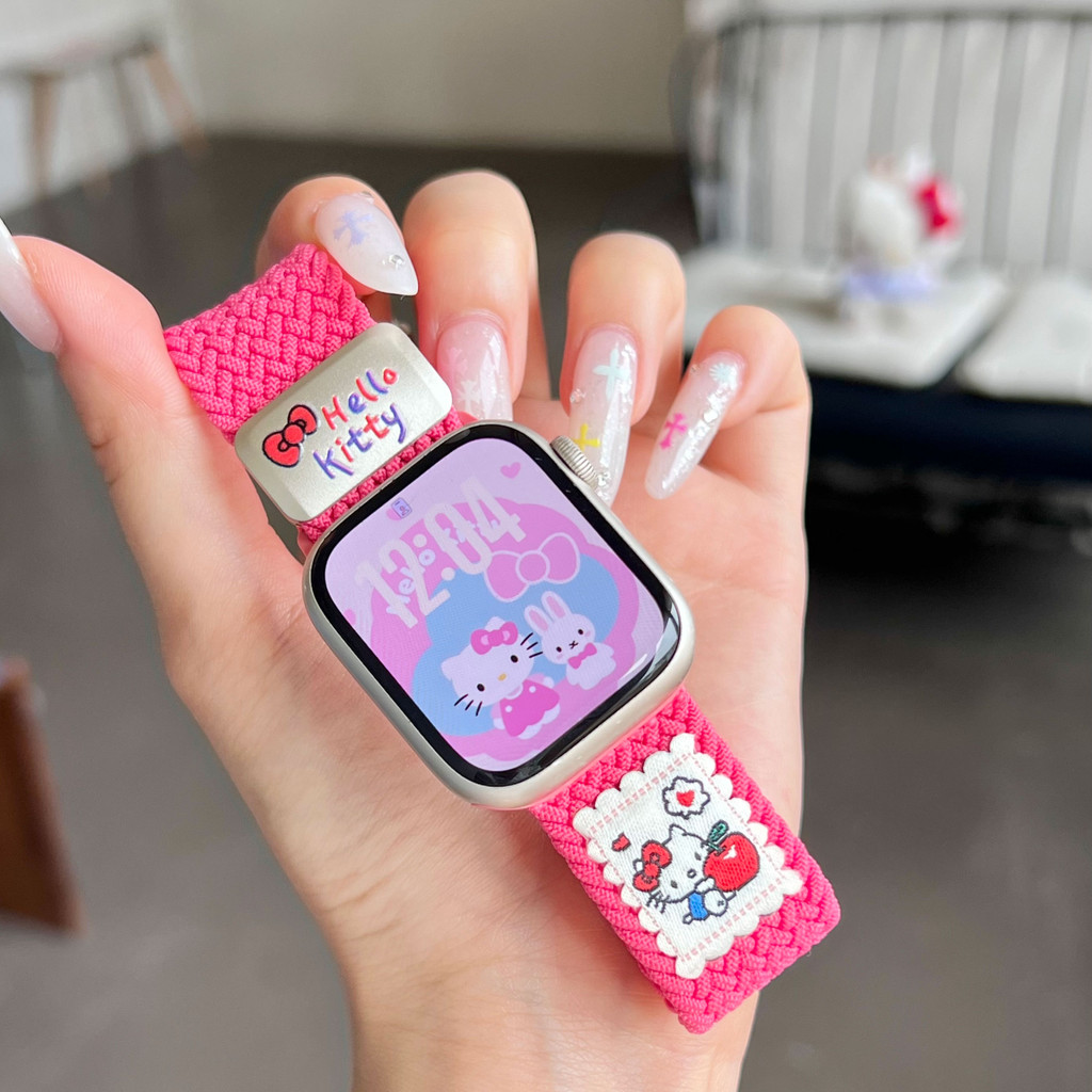 สายไนลอนแม่เหล็กลายการ์ตูน สำหรับ Apple Watch Strap Series 11 10 Ultra 2 9 8 7 6 5 SE 4 3 สายนาฬิกา Band iWatch 49 46 45 44 42 41 40 38mm ราคา ถูกที่สุด ดีลบีเคเค แกลเลอรีภาพที่ 8