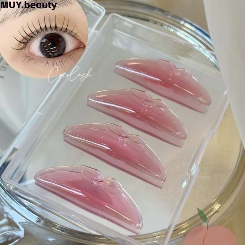 Jelly Peach Lash Lift Rods Eyelash ซิลิโคน Self-กาว Eye Pad เครื่องมือดัดขนตา