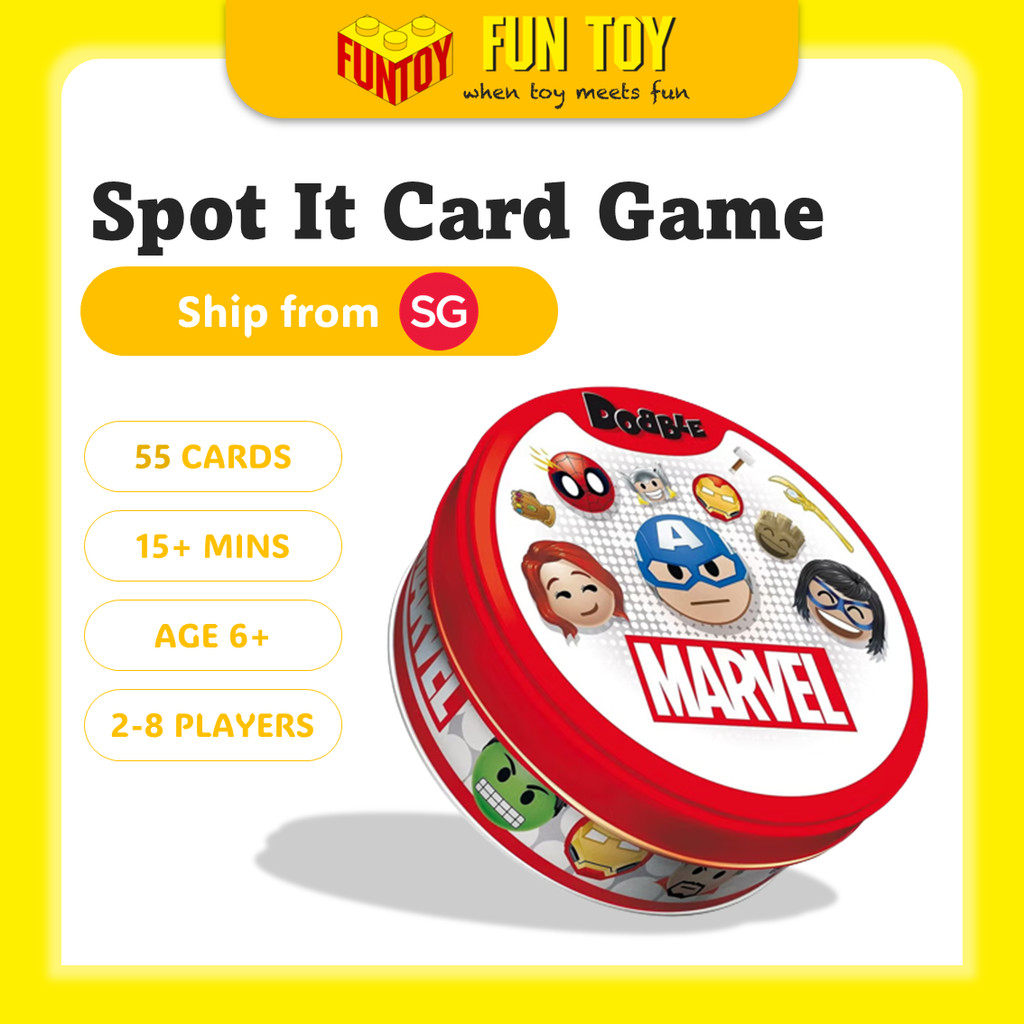 (FunToy SG) จุดมัน! Marvel - Dobble Kids Birthday Party Card ga - Party Game 2-6+ Players Age 6+