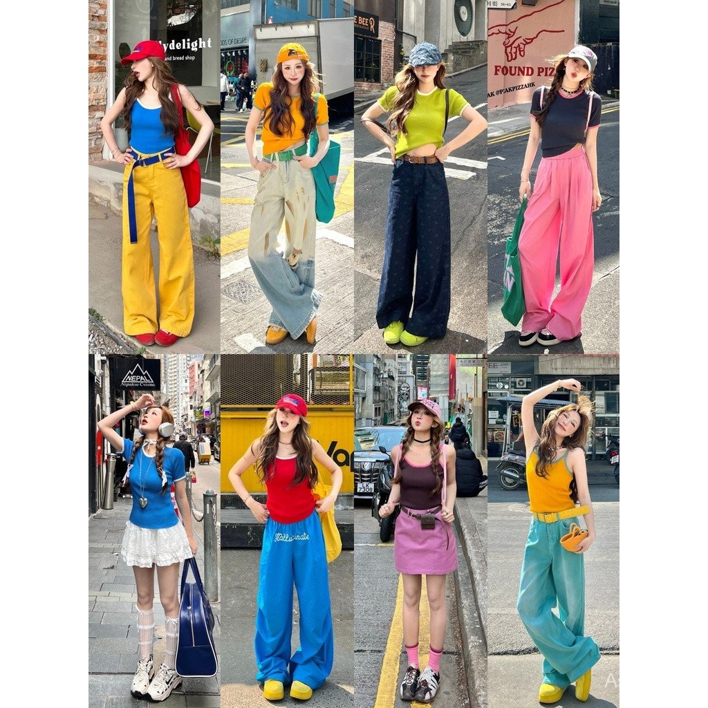 สีเหลืองถักแขนสั้นเสื้อยืดผู้หญิง 2025 สไตล์ใหม่ฤดูร้อนบางสไตล์ Slim-fit ด้านใน Tem