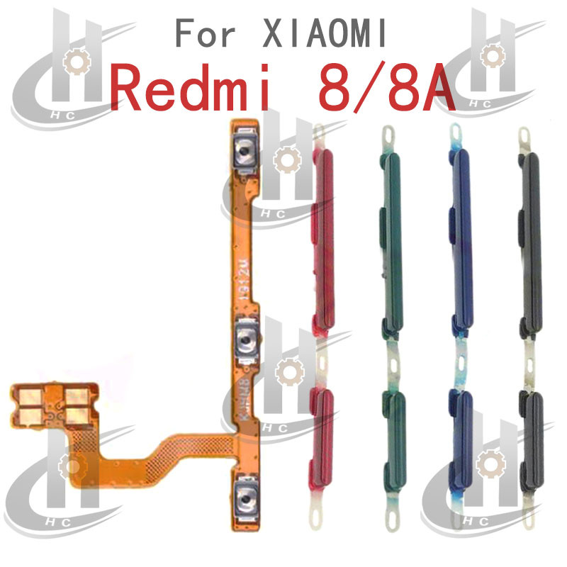 สําหรับ Xiaomi Redmi 8 / 8A ปุ่มปรับระดับเสียงไฟปุ่มด้านข้าง Flex Cable Keys ปุ่มปิดระดับเสียงขึ้นและลงปุ่มด้านข้างอะไหล่ทดแทน