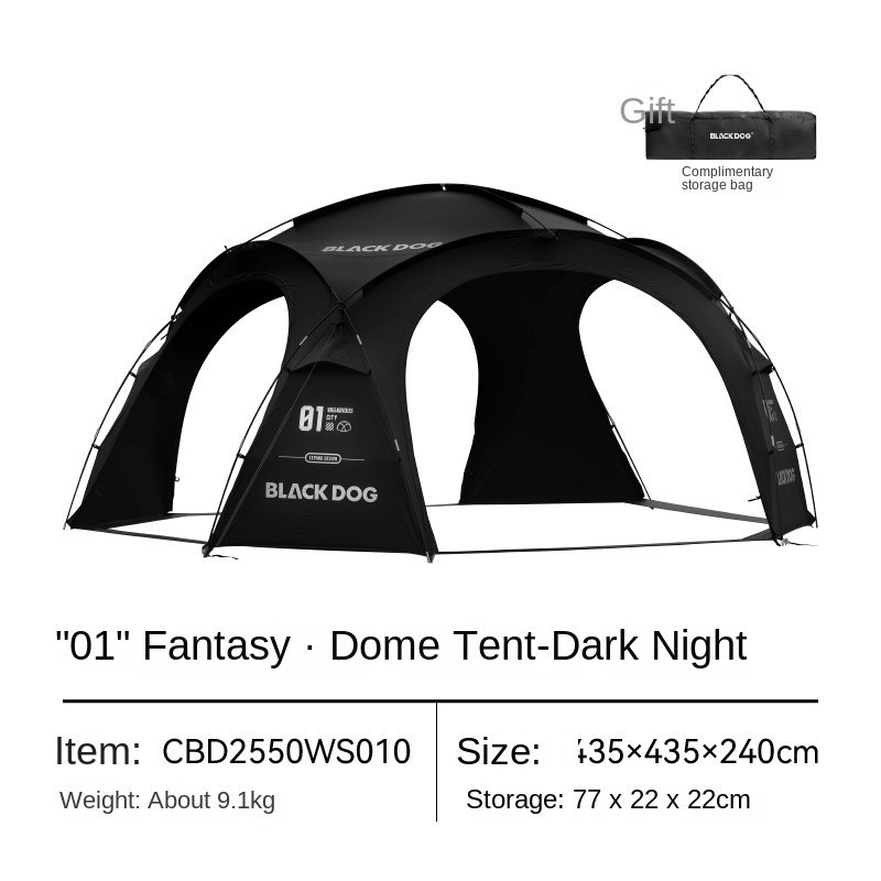 BLACKDOG Dome Shelter Geodesic Tactical Black Modular Multiple Setup Outdoor Camping Tent Wonderland