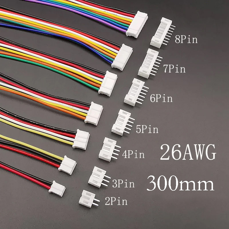 10 ชุด JST 2.0 มม.PH2.0 ชายหญิง Connector 2/3/4/5/6/7/8-12Pin ปลั๊ก 30 ซม. terminal สายไฟซ็อกเก็ต 26AWG
