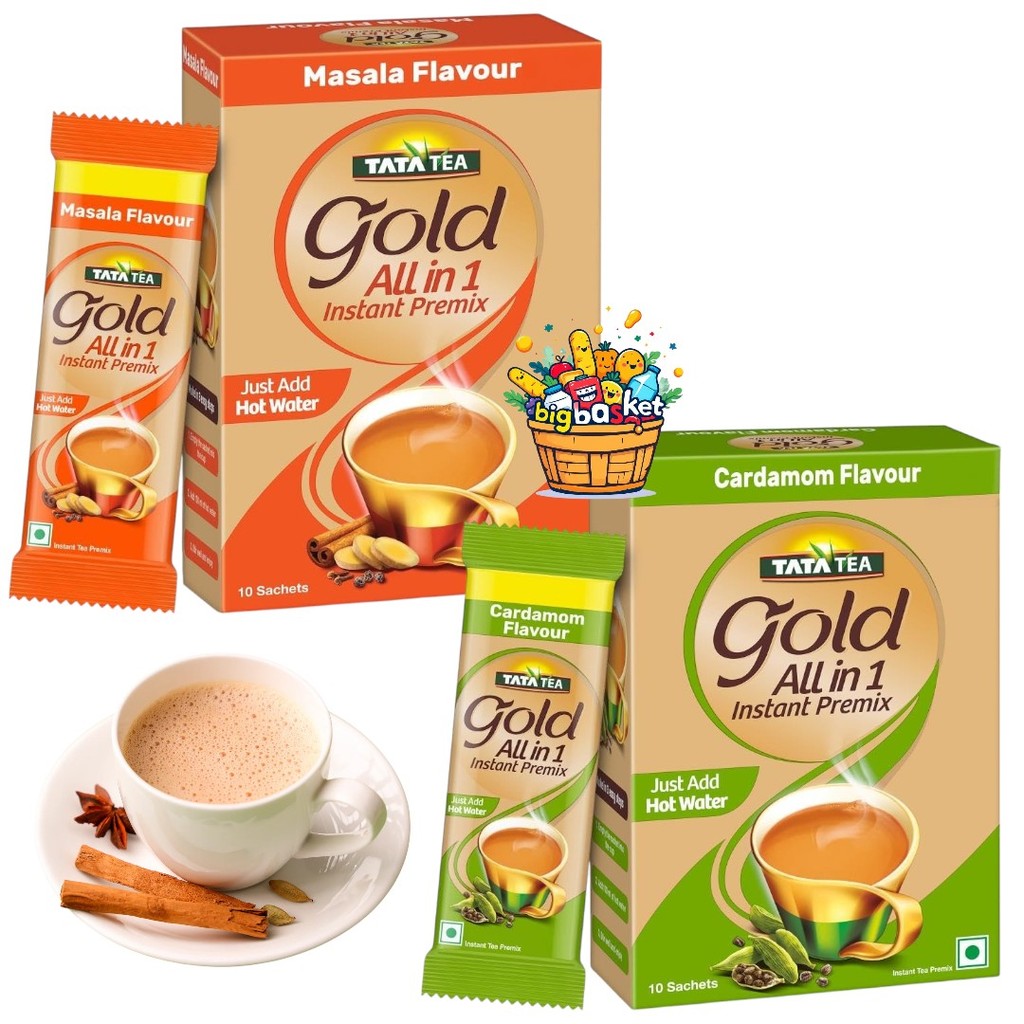 Tata Tea Gold All-in-1 Instant Premix Masala/Cardamom Tea(10 ซอง).