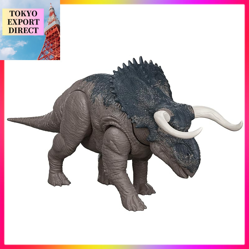 Mattel Jurassic World Action Figure - Roaring! Nasutoceratops - Kid's Dinosaur Toy - Movable Large F