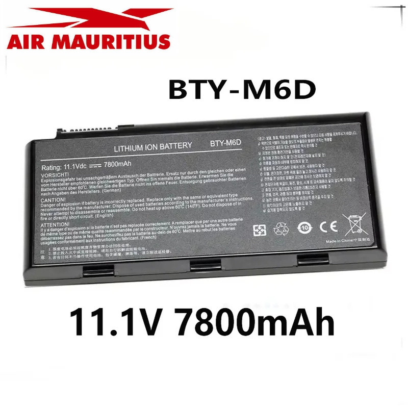 แบตเตอรี่แล็ปท็อป  BTY-M6D 11.1V 7800mAh สำหรับ MSI GT783H GX660 GX660DX GX70H GX780R GT70 GT760 GT6