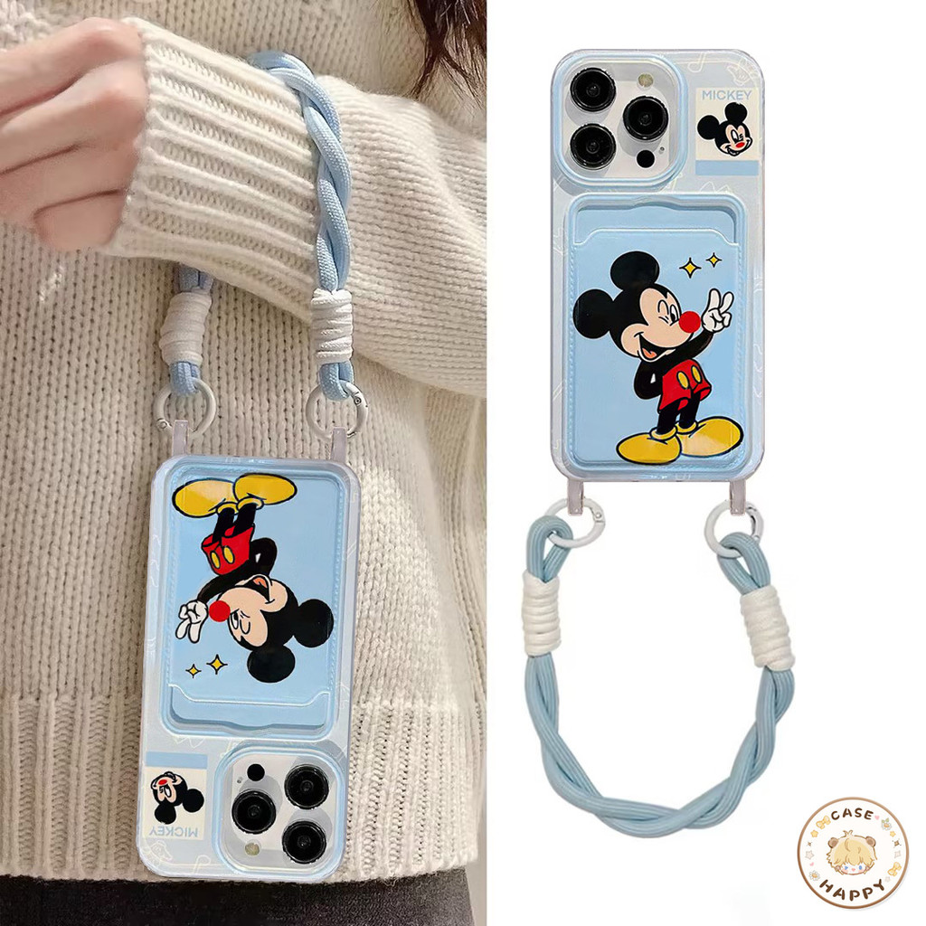 เคสไอโฟน 16 15 สำหรับ iPhone 13 11 12 14 Pro Max 16 7 8 15 Plus XS X XR Max SE 2020 การ์ตูนเรียบง่ายมิกกี้เมาส์น่ารัก