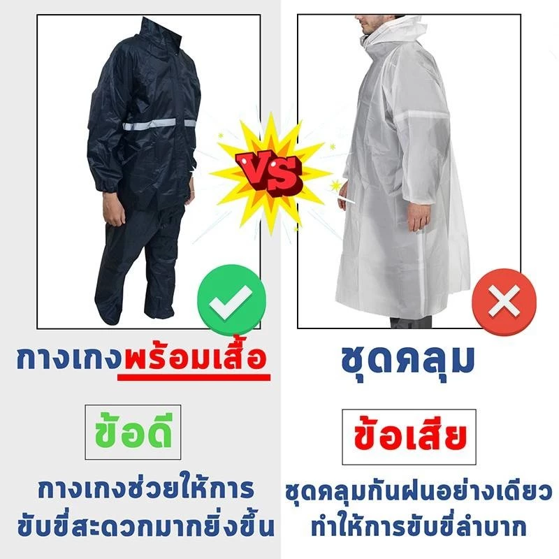 Alithai ชุดเสื้อและกางเกงกันฝนครบชุด Raincoat Suit Shirt & Pant thumbnail 5