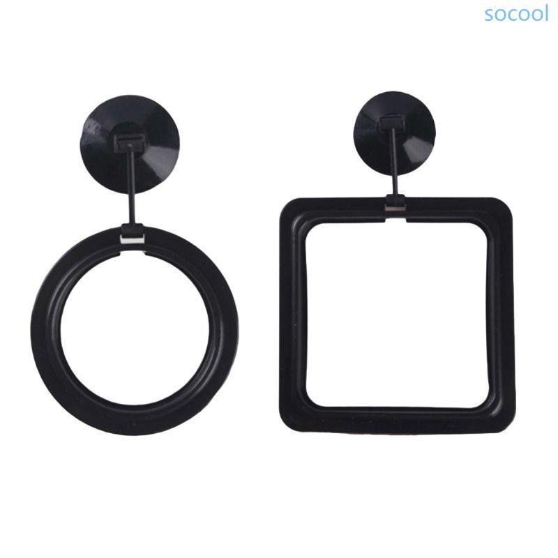Soc* แหวนให้อาหารปลา Aquarium Suspensible Feeder วงกลมเล็กพร้อมถ้วยดูด