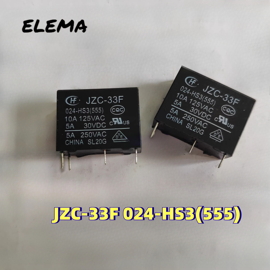 รีเลย์ JZC-33F 024-HS3(555) 24VDC 4Pin รีเลย์ 10A/5A รีเลย์เดิม