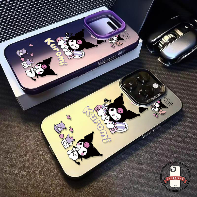 การ์ตูนน่ารักคุโรมิการฉาบแบบหรูหรานุ่มนวล เคส IPhone 16 13 11 14 15 12 Pro Max XR X XS Max 7Plus 16 14 7 8 15 Plus SE