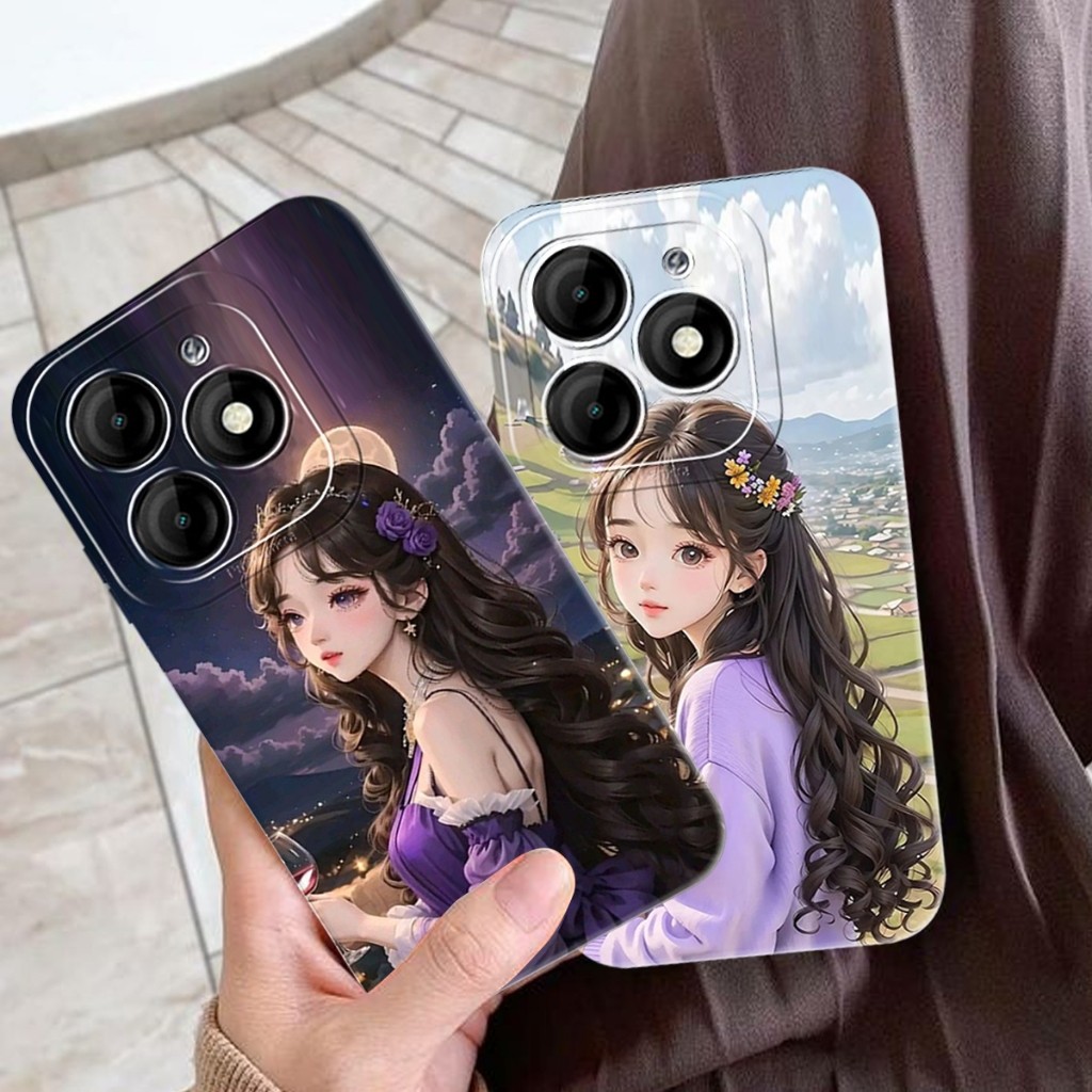 [SHARK CASE] Softcase ITEL P55 4G Beautiful Girl Motif - Itel Cessing - เคส Itel - เคส Itel - เคส Hp