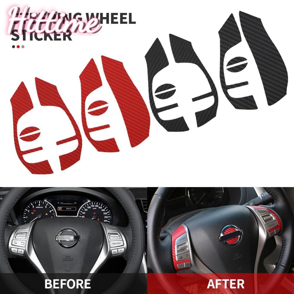 Hittime รถคาร์บอนไฟเบอร์พวงมาลัยตกแต่งสติกเกอร์ Trim สําหรับ Nissan X-trail Xtrail T32 Qashqai J11 T