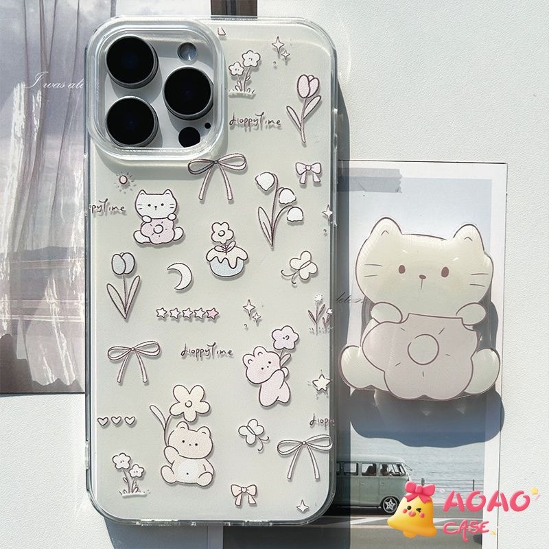 เคส Redmi Note 13 12 11 10 9 8 Pro Max Redmi 13C 9C 12C 12 10 10C 9A 9 A1 9T Poco C65 C55 M3 X5 X6 ปกโบว์แมวน่ารักหวานๆ