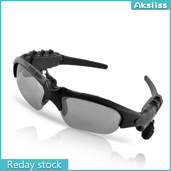 Aks แว่นตาที่รองรับบลูทูธหูฟังไร้สายสเตอริโอพร้อมไมโครโฟนแว่นกันแดดโพลาไรซ์หูฟังตัดเสียงรบกวน