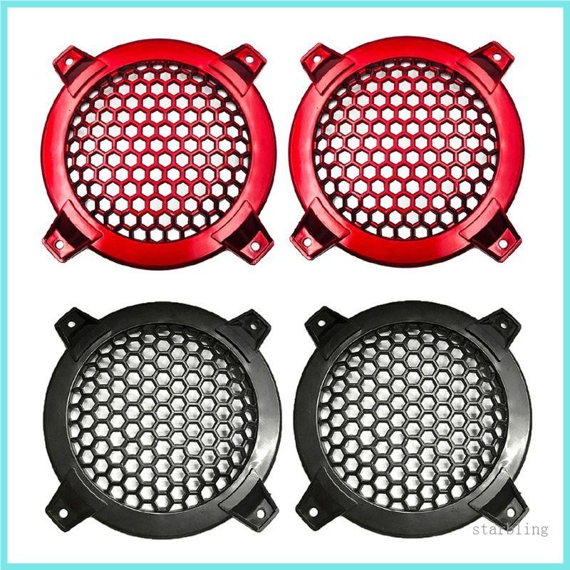 Star 1 คู่ 4 นิ้วหกเหลี่ยมลําโพงอัตโนมัติฝาครอบรถซับวูฟเฟอร์ Grille สําหรับป้องกันสําหรับกรณีทวีตเตอร์ตกแต่ง Circul