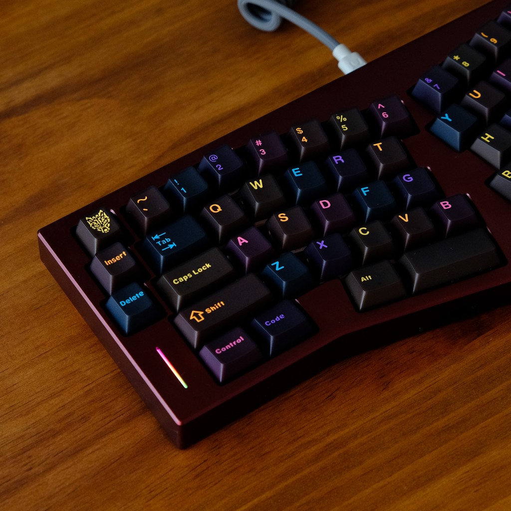 Gmk Mictlán ปุ่มกดโปร่งแสง 121 คีย์ ABS double Shot Cherry Profile Rainbow สีสัน Fon Keycaps ชุดสําหรับ Alice คีย์บอร์ดเครื่องกล