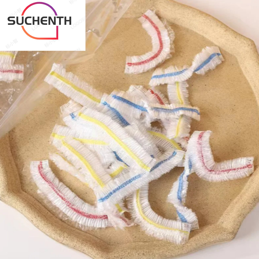 Suchenth ห่อพลาสติก 100 ชิ้น, ปากยืดหยุ่นสด-เก็บฝาครอบอาหารแบบใช้แล้วทิ้ง, ฝาปิดอาหารยืดหยุ่นสีขาว Cling ฟิล์มสําหรับผักผลไม้