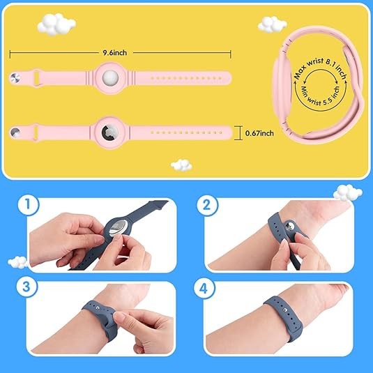 สร้อยข้อมือ Airtag สําหรับเด็กกันน้ํา, สายรัดข้อมือซิลิโคนคลุมทั้งหมดสําหรับผู้ถือ Airtag, Anti-Lost Band อุปกรณ์ซ่อนสําหรับเด็กเล็ก, สายรัด Tracker ราคา ถูกที่สุด ดีลบีเคเค แกลเลอรีภาพที่ 8