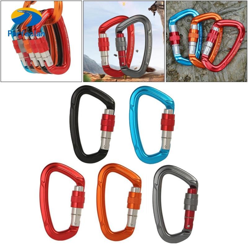 Perfeclan Climbing Carabiners CE ใบรับรอง 25KN (5620 Lbs) คลิปคาราบิเนอร์ล็อคขนาดใหญ่ความแข็งแรงสูงสําหรับ Rock/Ice Climbing Rappelling Swing