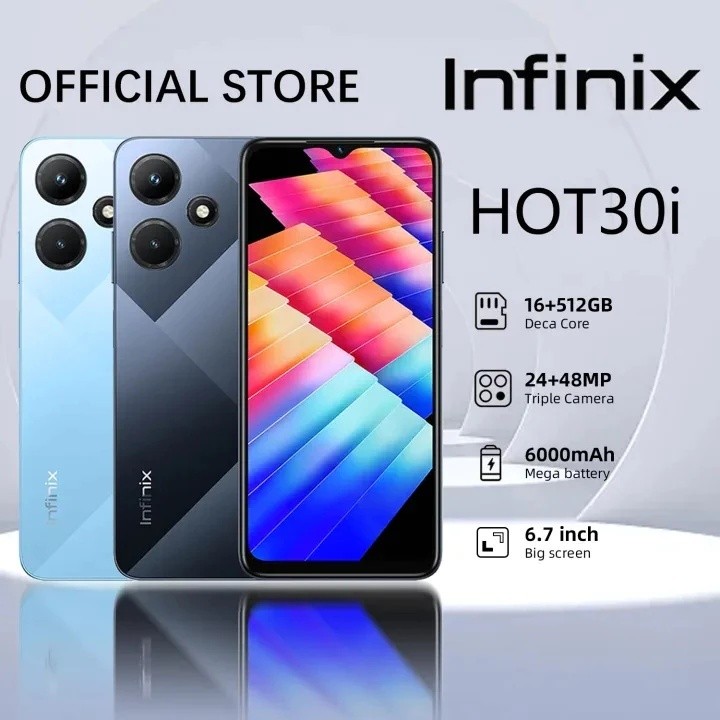 Infinix HOT 30i 5G โทรศัพท์ ของแท้ แกะ12GB รอม512GB สเปคแท้100% ใหม่ของแท้ โทรศัพท์มือถือ หน้าจอHD โทรศัพท์มือถือ COD