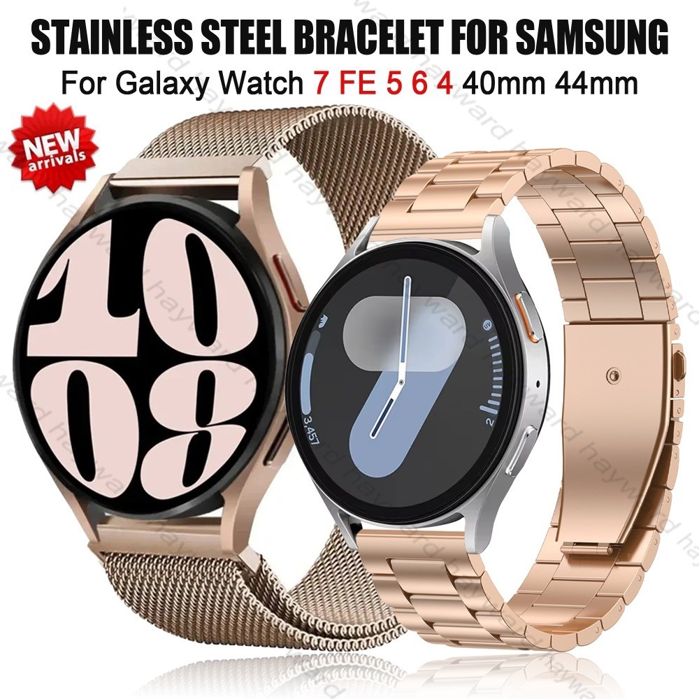 2 แพ็คโลหะสําหรับ Samsung Galaxy Wtach FE 7 6 5 4 40 มม.44 มม.Man สายสแตนเลสสําหรับนาฬิกา Huawei GT6/5/4/3/2 46 มม./GT Runner 1/2