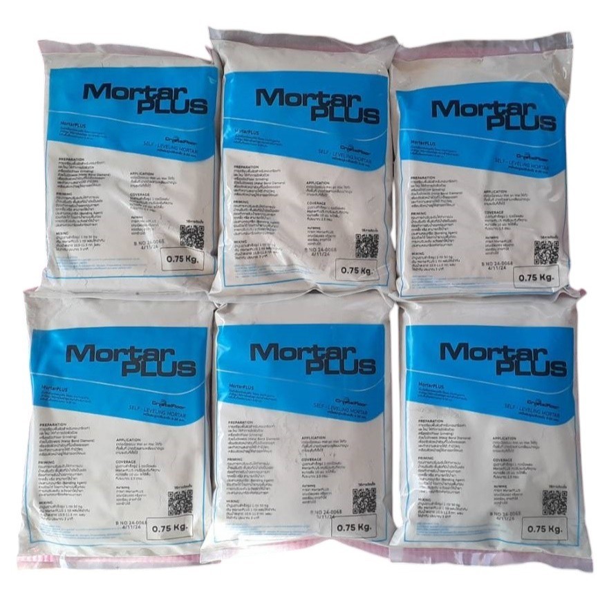 MORTAR PLUS หัวเชื้อผสมปูนปรับระดับพื้น Self-leveling ใช้เทปรับระดับพื้นคอนกรีต ก่อนปูกระเบื้องยาง S