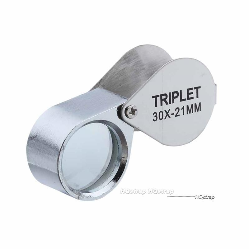 เครื่องประดับโลหะแว่นขยาย Jewelers Eye เครื่องมือนาฬิกาอุปกรณ์เสริม Jewellery พับ Loupe แก้วเลนส์ขยาย Triplet แก้วเครื่องประดับเพชร