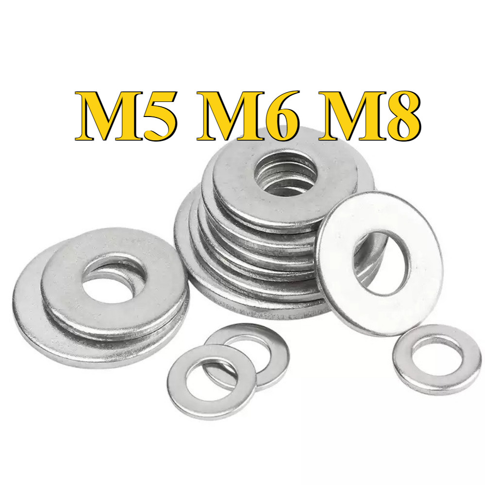 แหวนอีแปะ แหวนรอง น็อตสกรู สแตนเลส 304  / Flat Washer Stainless Screw DIN125 M5/M6/M8 (DM1)