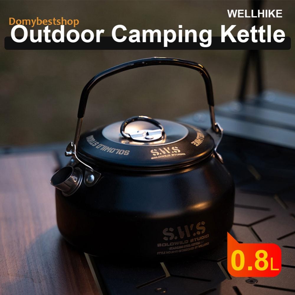 🚚 0.8l Outdoor Camping Kettle กาต้มน้ําเดินป่าแบบพกพาสําหรับ Outdoor Travel Camping QD [Domybestshop.th]