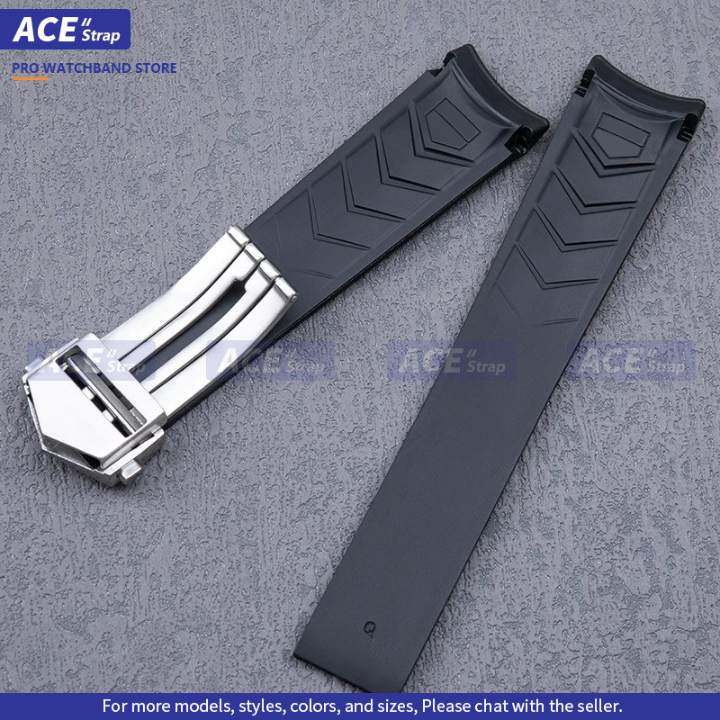 เหมาะสำหรับสายยางนาฬิกา TAG HEUER 21.5mm 22mm เหมาะสำหรับ AQUARACER WAY101A