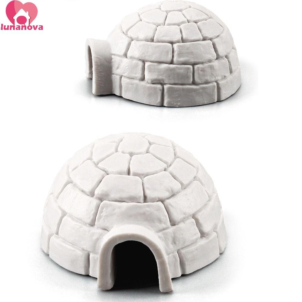 Lunanova Polar Architecture Ice House Model, Creative Small Mini Snow House, Micro Landscape Decor จําลองต้นคริสต์มาสรุ่นปีใหม่