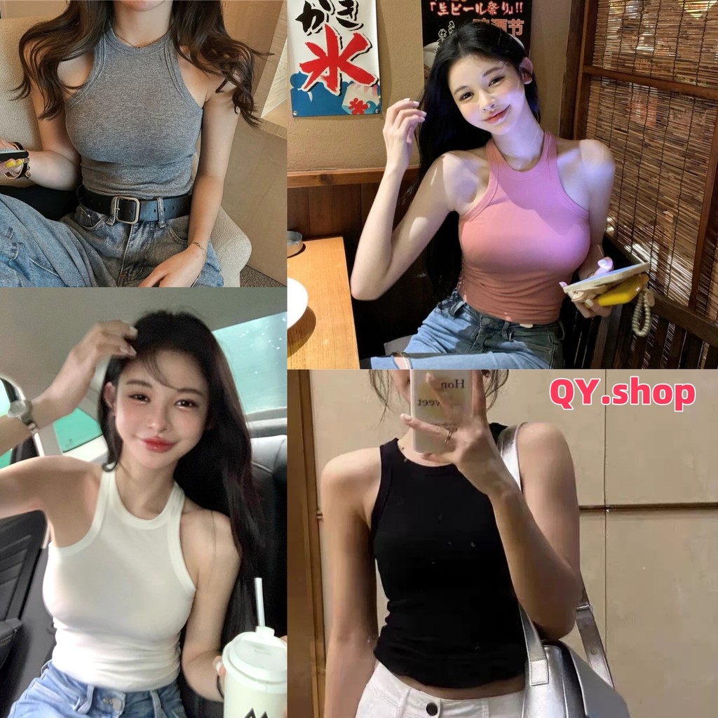 QY.Shop⭐️สินค้าราคาพิเศษ⭐️เสื้อกล้าม มีฟองน้ำรัดตัว โชว์หลังนิดหน่อย "FYC013" -H