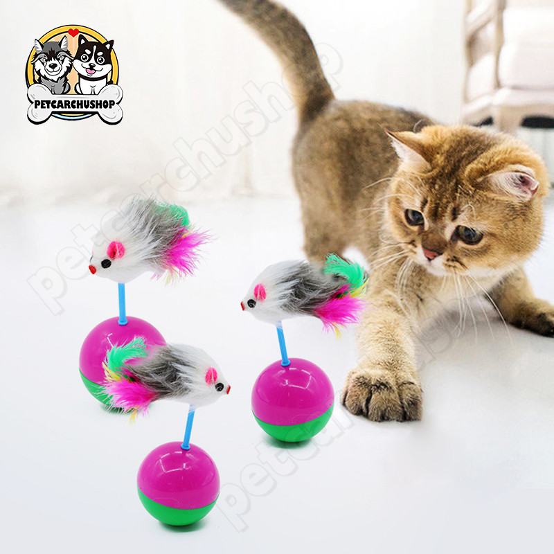 ลูกบอลหนูล้มลุก ลูกบอลล้มลุก บอลกรงหนู หนูล้มลุก บอลของเล่นแมว ลูกบอลขนนกล้มลุก ตุ๊กตาล้มลุก ลูกบอลขนนกล้มลุก/ของเล่นแมว - รูปที่ 3