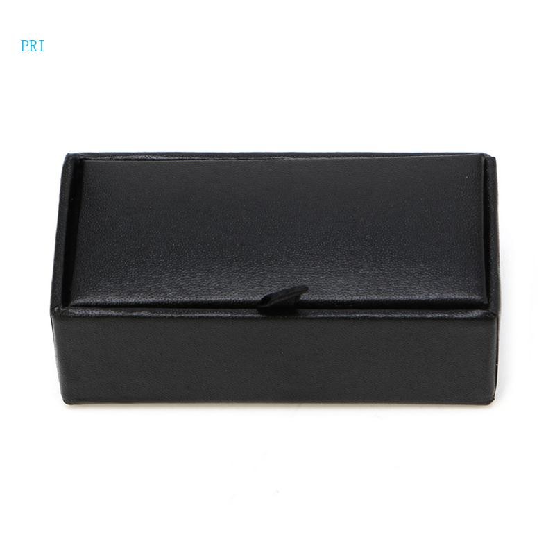 Pri Cufflink กล่องสําหรับเครื่องประดับสําหรับกรณีกล่องต่างหูกล่องหนัง Faux ผู้ถือแหวน Tie คลิปจอแสดง