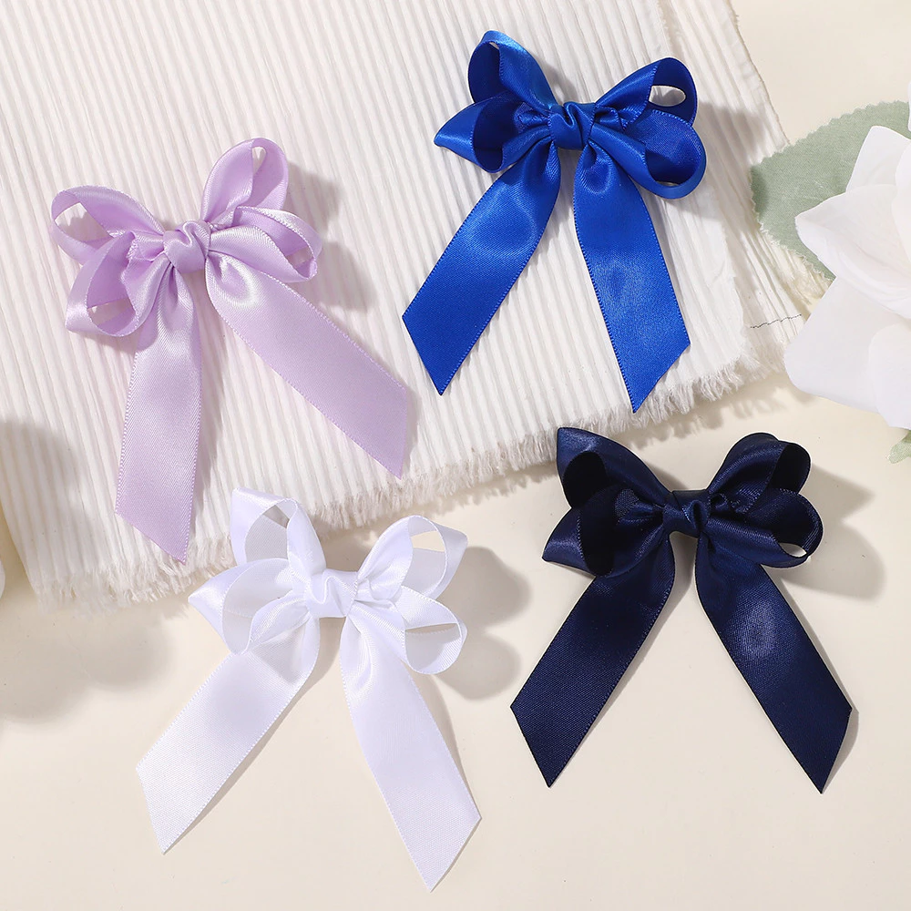 2 ชิ้น/ล็อตคราบ Bowknot กิ๊บติดผมสําหรับสาวสีทึบริบบิ้น Bows Hairpins Hairgripe เด็ก Boutique ผู้หญิงอุปกรณ์เสริมผม thumbnail 8