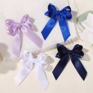 2 ชิ้น/ล็อตคราบ Bowknot กิ๊บติดผมสําหรับสาวสีทึบริบบิ้น Bows Hairpins Hairgripe เด็ก Boutique ผู้หญิงอุปกรณ์เสริมผม