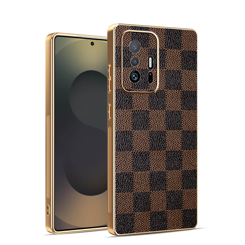 สําหรับ Xiaomi mi 11T, 11T Pro, เคสโทรศัพท์ลายหนังระดับไฮเอนด์คลาสสิก, เคสป้องกันขอบด้วยไฟฟ้า