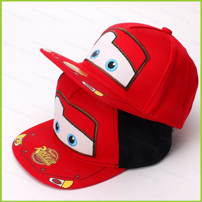 SY6 หมวกเด็กแบบการ์ตูน Lightning McQueen สำหรับฤดูร้อน สไตล์ฮิปฮอป และหมวกบéisбол YS6