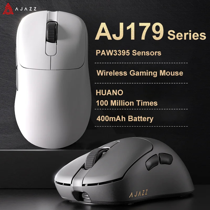 AJAZZ AJ179 PRO PAW3395 Wireless Gaming Mouse 2.4G/Wired/BT RGB 26K DPI Lightweight Ergonomic with M